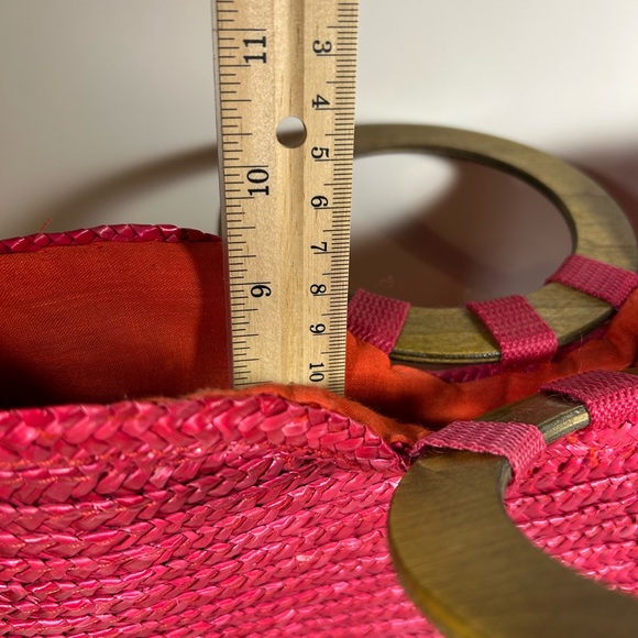 SunBay Handbags lined straw purse in pink - Picture 9 of 14